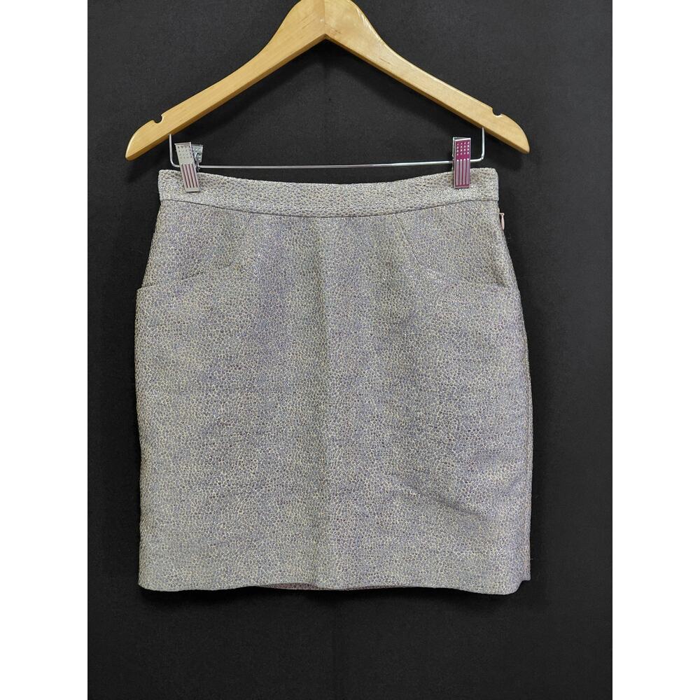 Noa Noa Metallic Skirt Gray Women Solid Lined Size 34